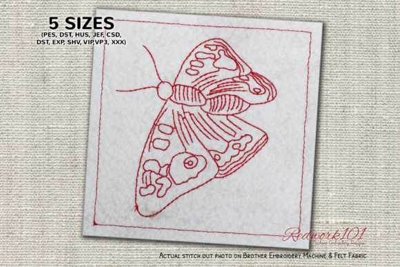 Lepidoptera Lineart Embroidery Design Review