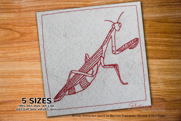 Mantis Redwork Embroidery Design Review